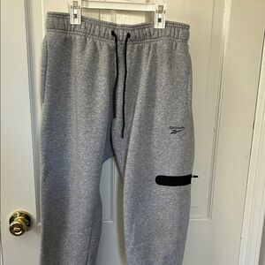 Reebok Heather Gray Sweatpants with Black Details